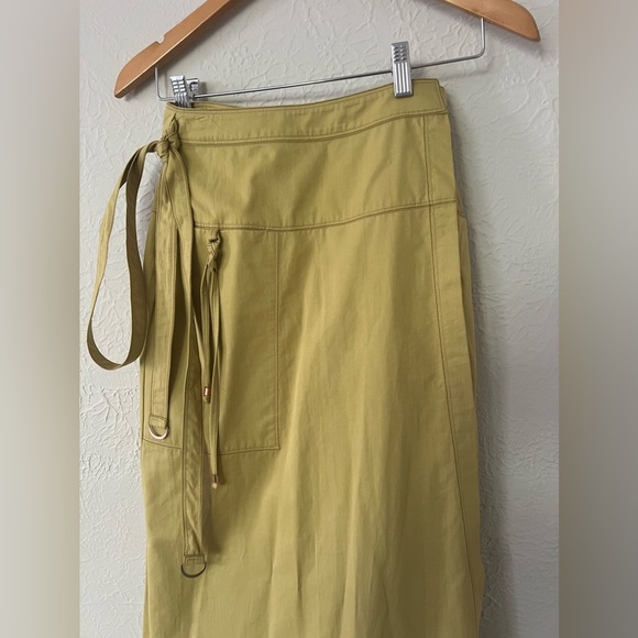 SITKA SEMSCH 100% Cotton Green Wrap Asymmetrical Long with Pockets Skirt Small - Picture 5 of 12